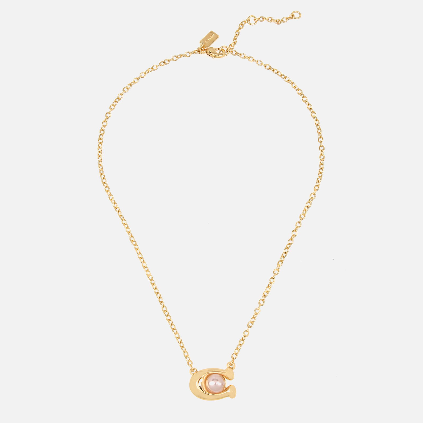 Gold-Tone Necklace With Faux Pearl