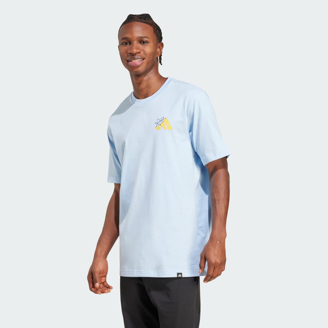 Tričko adidas Performance Grilled Cheese Graphic Tee Modrá | JM6460, 0
