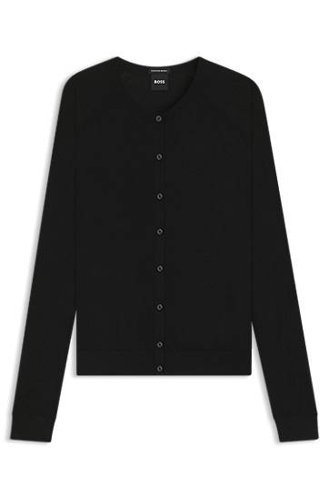 Sveter BOSS Virgin-Wool Cardigan with Moisture Management Čierna | 50545031, 0