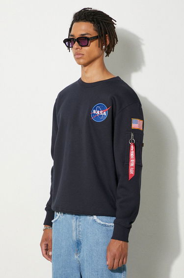 Sveter Alpha Industries NASA Patch Crew Navy | 178307-07, 3