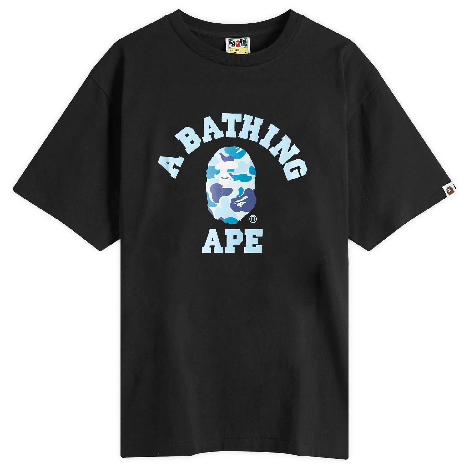 Tričko BAPE Abc Camo College T-Shirt, Size Large Čierna | 001TEL301005M-BBU, 1