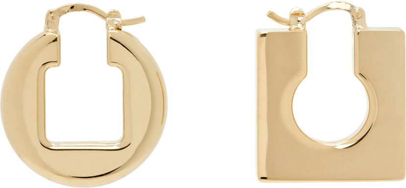 Náušnice Jacquemus JACQUEMUS 'The Rond Carée' Asymmetric Hoop Earrings Metalická | 23HJWW00567AOT4005