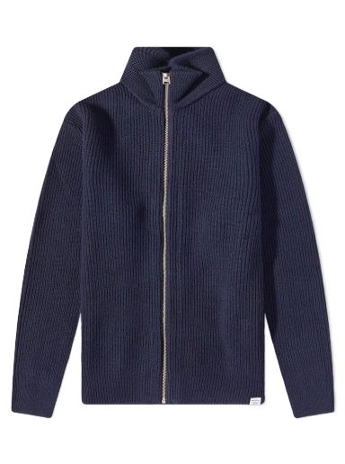 Mikina NORSE PROJECTS Hagen Cotton Full Zip Knit Navy | N45-0550-7004