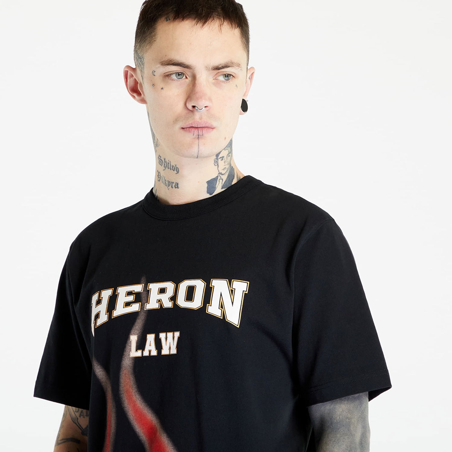 Tričko HERON PRESTON Heron Law Flames Tee Čierna | HMAA032S23JER0071025, 1