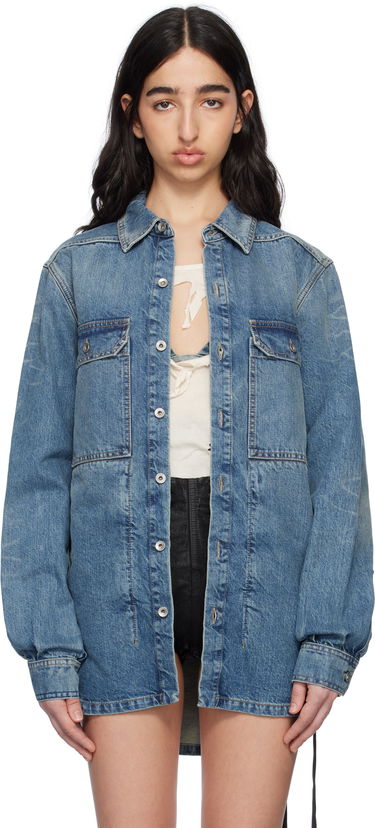 Košeľa Rick Owens Rick Owens DRKSHDW Hollywood Denim Overshirt Modrá | DS01E3705 DWB, 0
