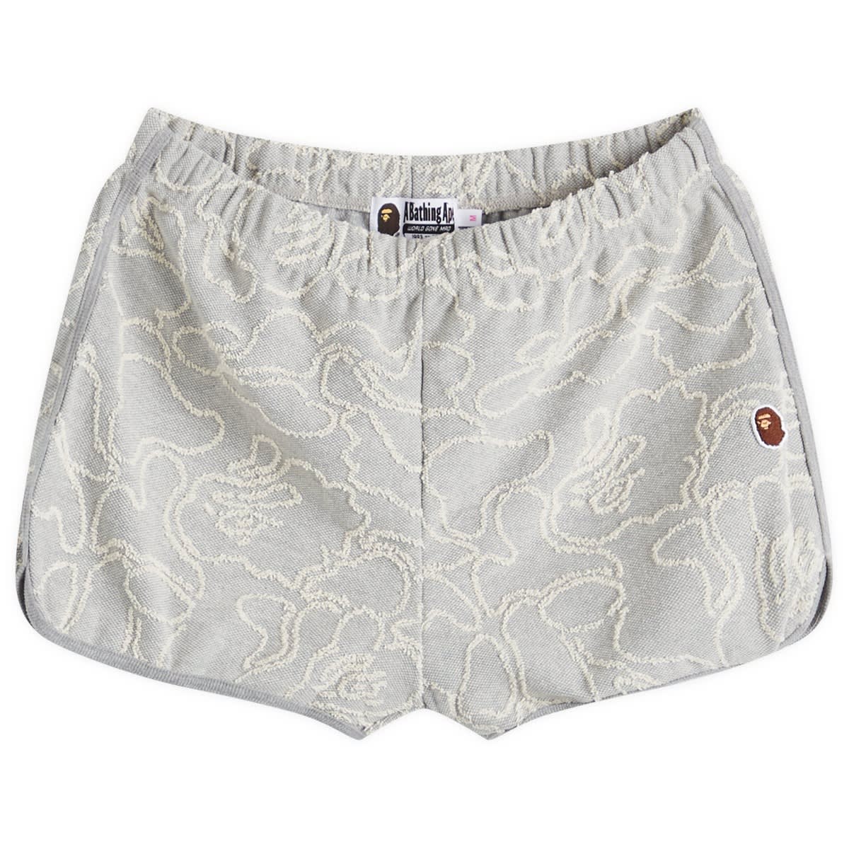 A Bathing Ape Women's Neon Camo Jacquard Shorts in Grey, Size Small | END. Clothing