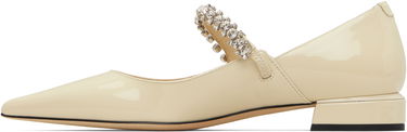 Tenisky a topánky Jimmy Choo Bing Patent Leather Crystal-Embellished Ballerina Flats Béžová | BING PUMP FLAT, 2