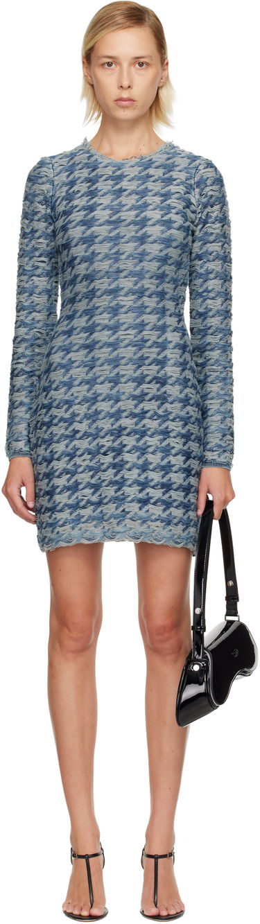 Šaty Diesel Houndstooth Knit Minidress M-Halma Modrá | A21446 0EGCA, 0