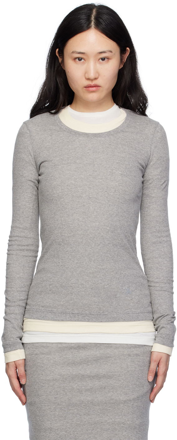 Tričko Jil Sander Layered T-Shirt Šedá | J40FV0104_JTN357, 0
