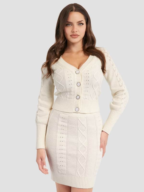 Sveter GUESS Knit Cardigan Béžová | W4RR12Z37L1, 0