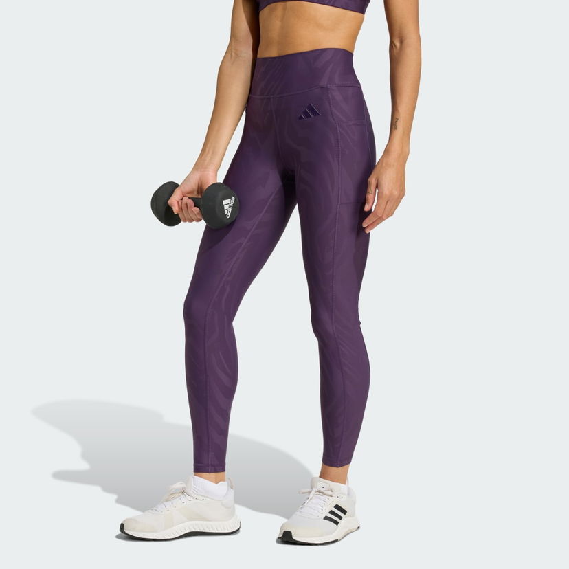 Legíny adidas Performance Optime AOP Tights Fialová | JX3126