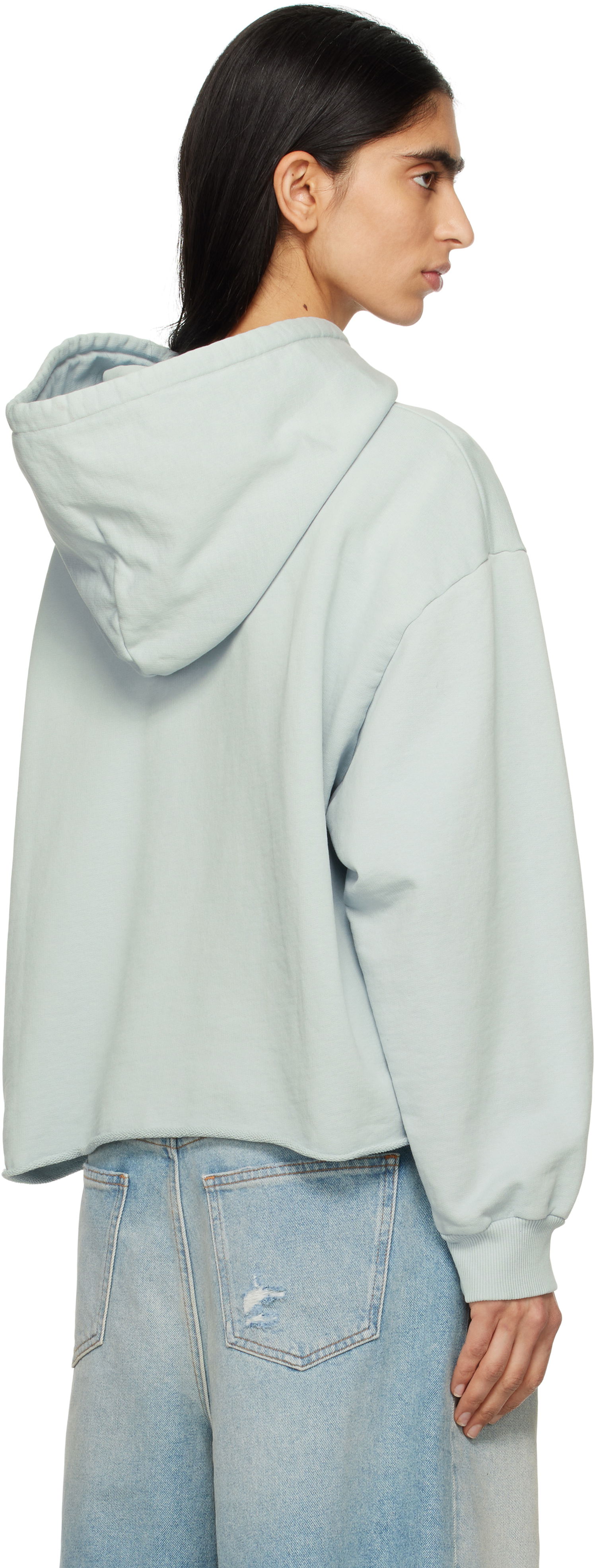 MM6 Maison Margiela Raw Hem Logo Hoodie
