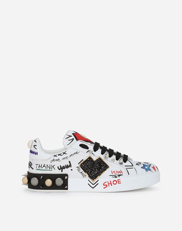 Tenisky a topánky Dolce & Gabbana Printed Calfskin Portofino Biela | CK1544AD569HWF57, 0