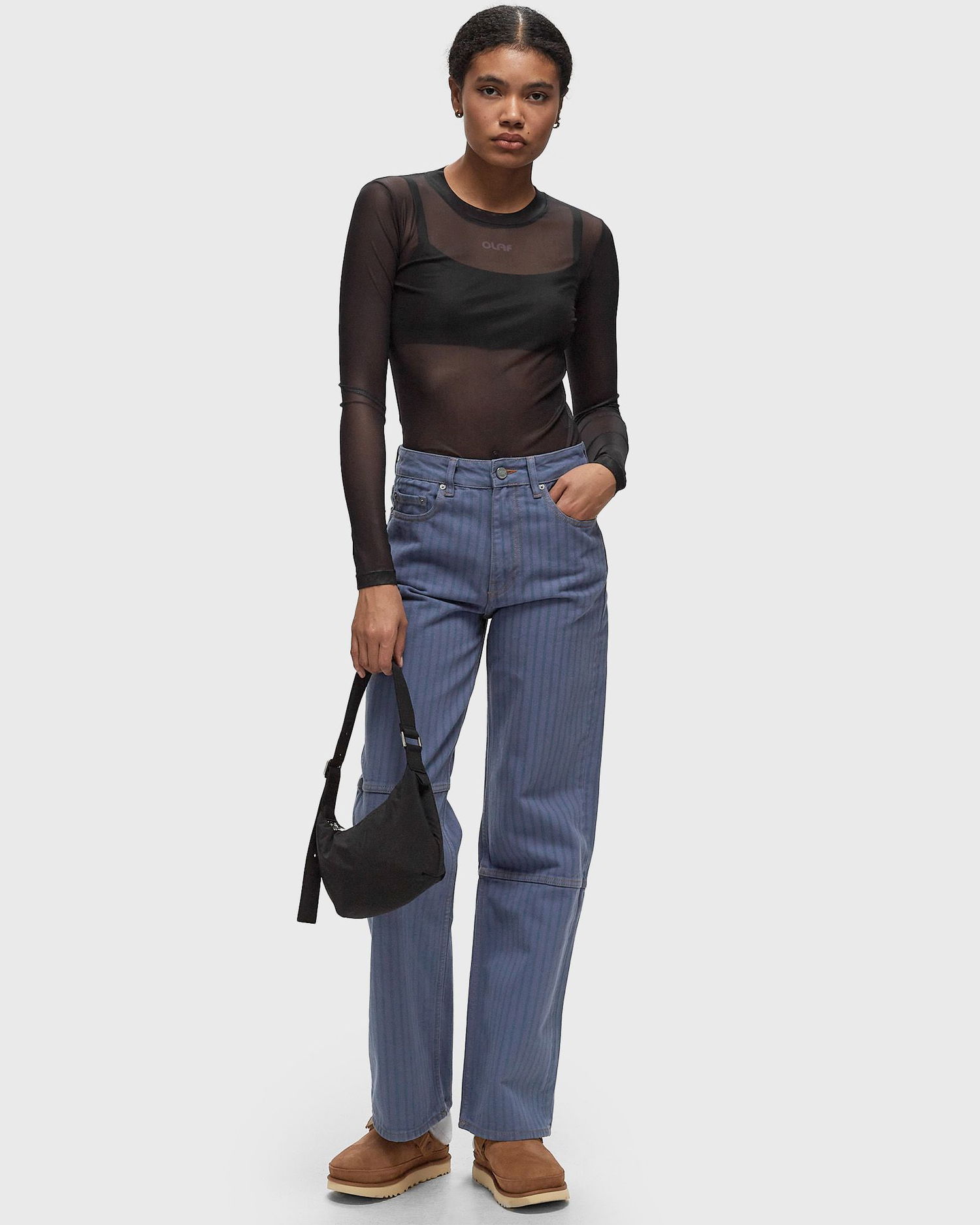 Tričko ØLÅF Mesh Top Longsleeve Čierna | W180112-BLACK, 1