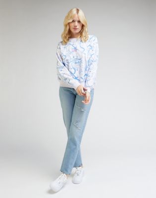 Mikina Lee Cropped Sweatshirt "Gardenia" Modrá | 112332699:XS, 1