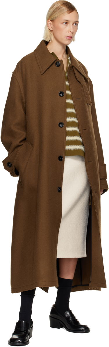 Kabáty AMI Wool Belted Mac Hnedá | H25UJK816.WV0078, 3