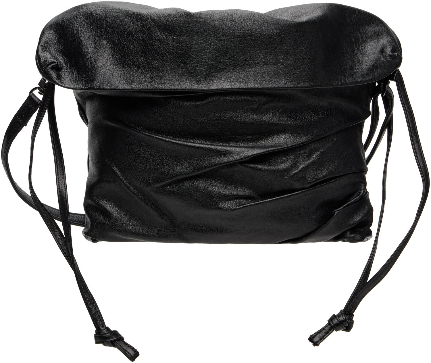 Taška cez rameno Yohji Yamamoto YOHJI YAMAMOTO Drape Leather Shoulder Bag Čierna | DP-I33-791, 0