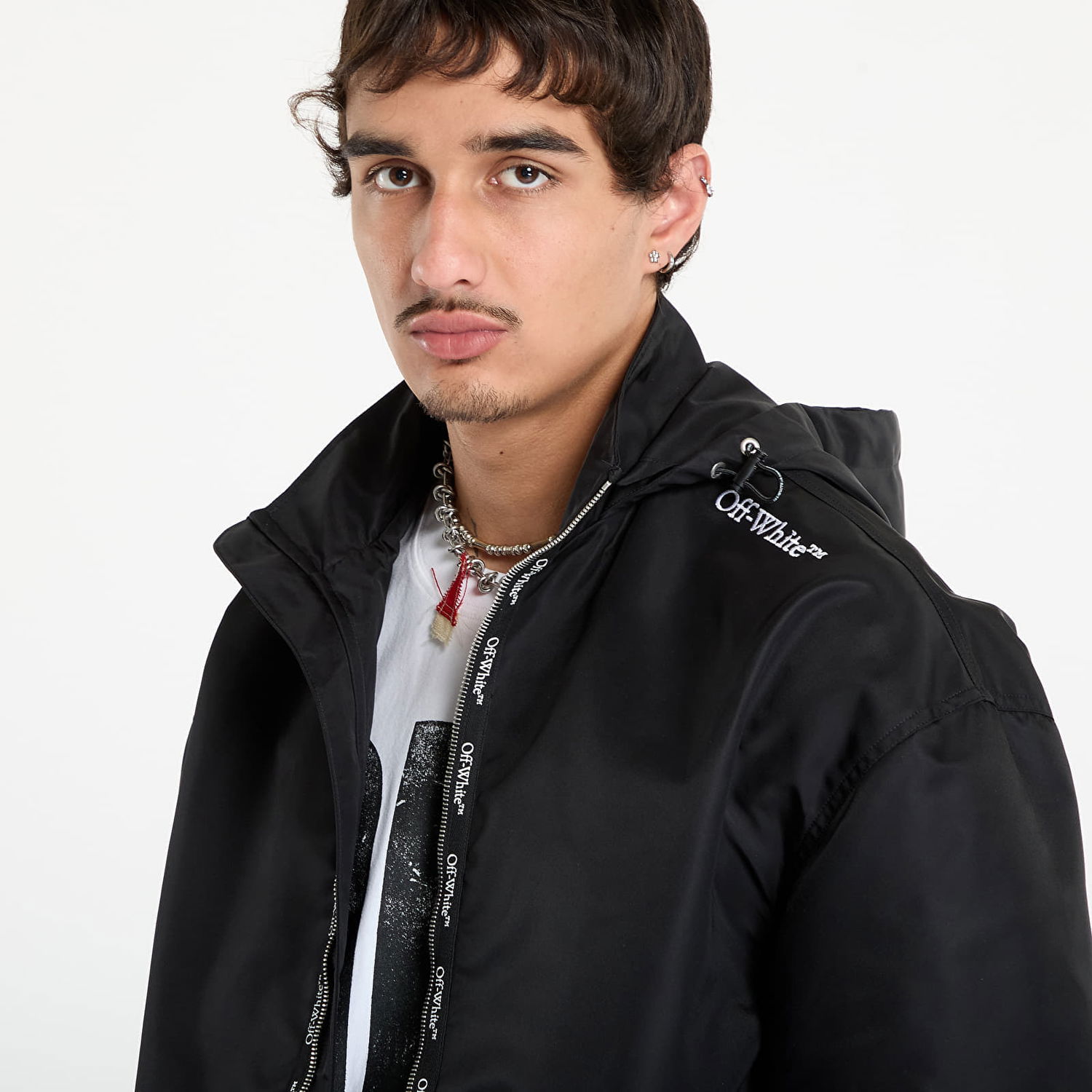 Vetrovka Off-White Off-White Bookish Nylon Windbreaker Čierna | OMEB04FF25FAB0011001, 1
