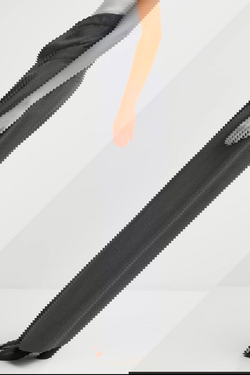 Nohavice JW Anderson JW Anderson Fold Over High Waist Wide Leg Trousers Šedá | TR0414.PG1821, 1