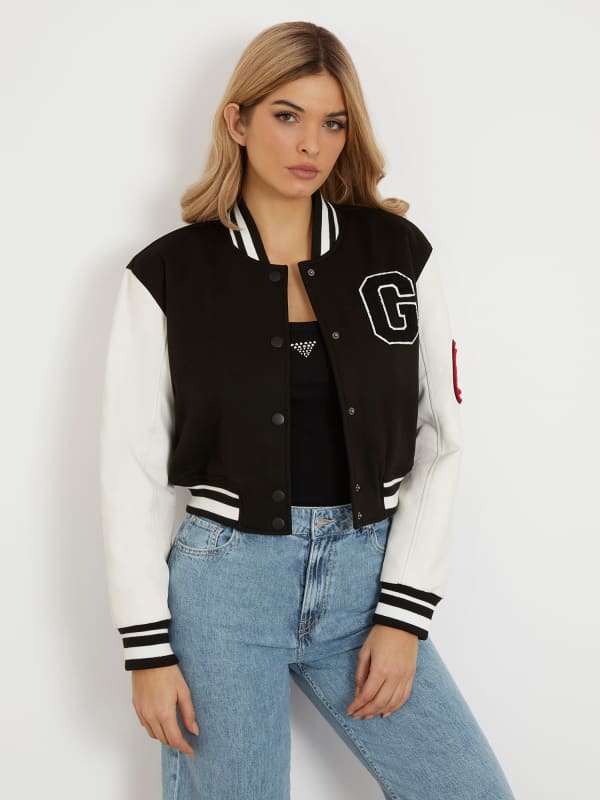 Bunda GUESS Patch Bomber Čierna | W4RL56KCD20, 0