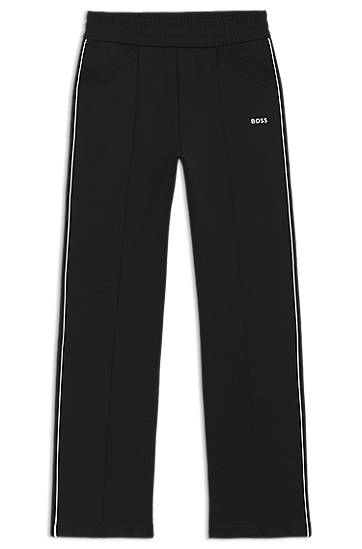 Tepláky BOSS BOSS Straight-Fit Tracksuit Bottoms with Piping Čierna | 50544183, 0