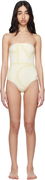 TOTEME Monogram Strapless One-Piece Swimsuit