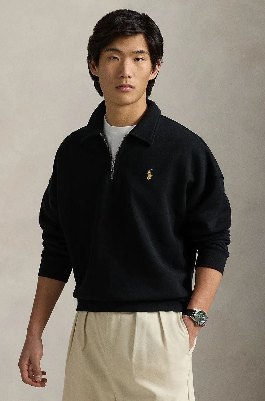 Mikina Polo by Ralph Lauren Black Quarter-Zip Sweatshirt Čierna | 710961601, 0