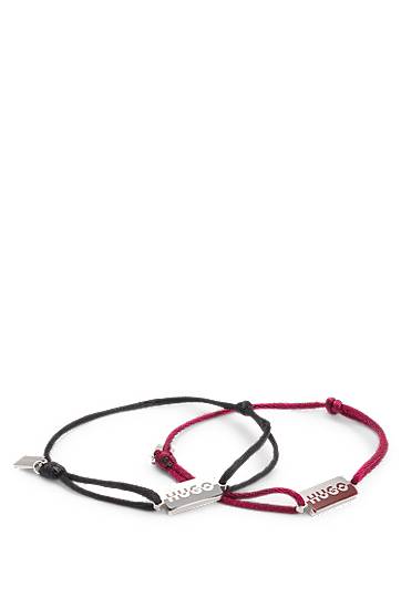 Náramok BOSS Two cord cuffs with rectangular metal plaques Rôznofarebný | 50549076