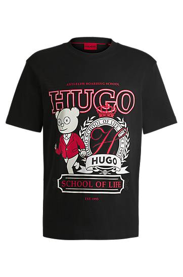 Tričko BOSS HUGO T-Shirt "School of Life" Print Čierna | 50538254