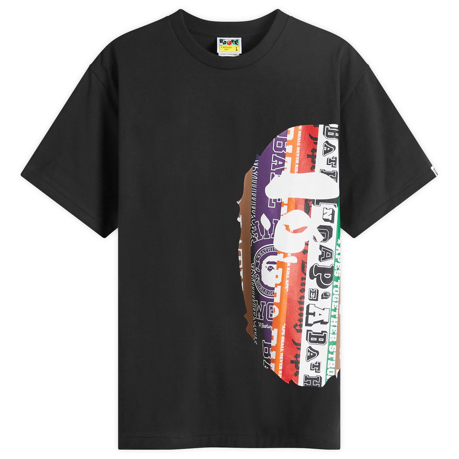 Tričko BAPE A Bathing Ape Fans Scarf Side Big Ape Head Čierna | 001TEK301043M-BLK, 0