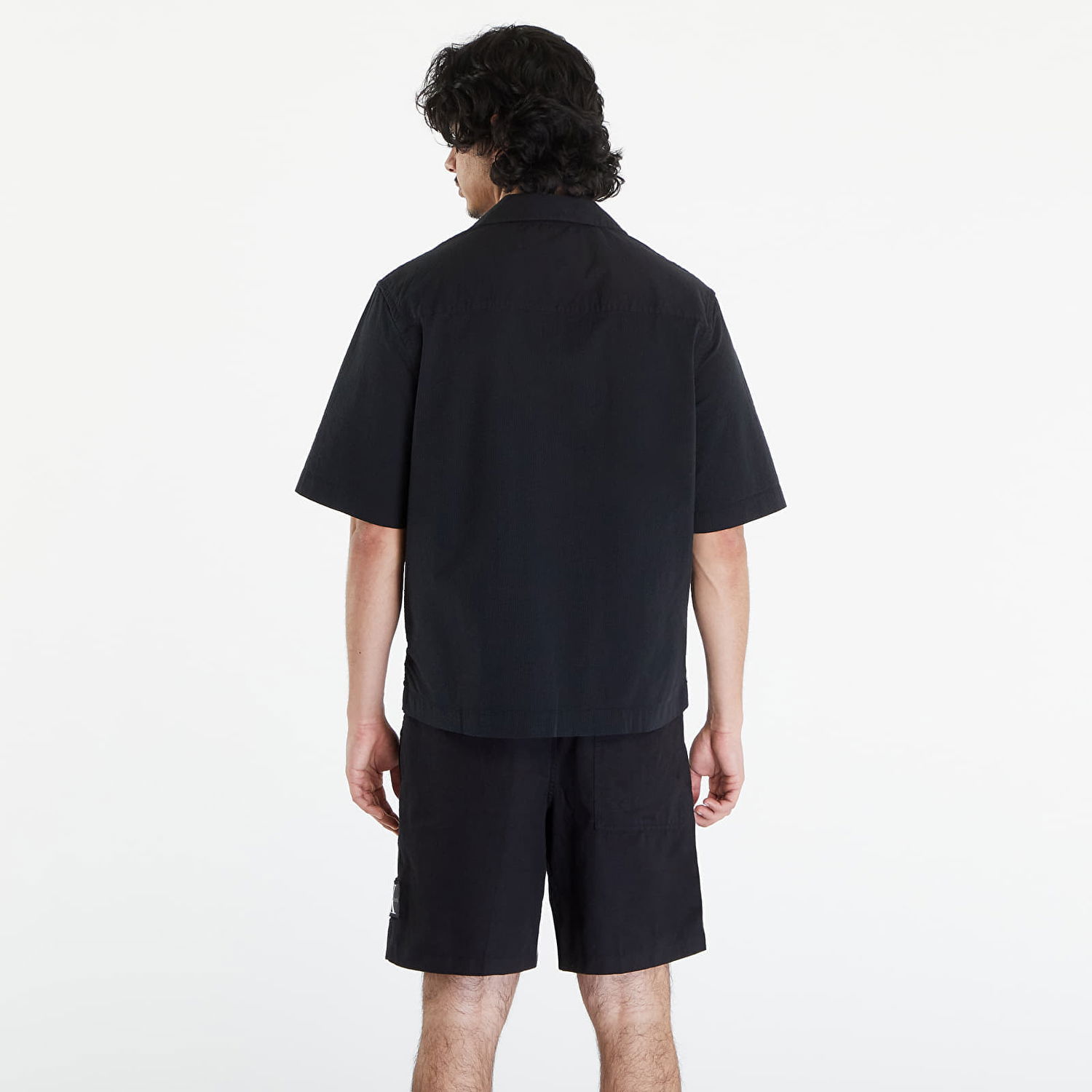 Košeľa CALVIN KLEIN Seersucker Short Sleeve Shirt Black Čierna | J30J325175 BEH, 1