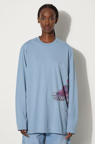 Tričko Y-3 Graphic Long Sleeve T-Shirt Modrá | JD9844, 0