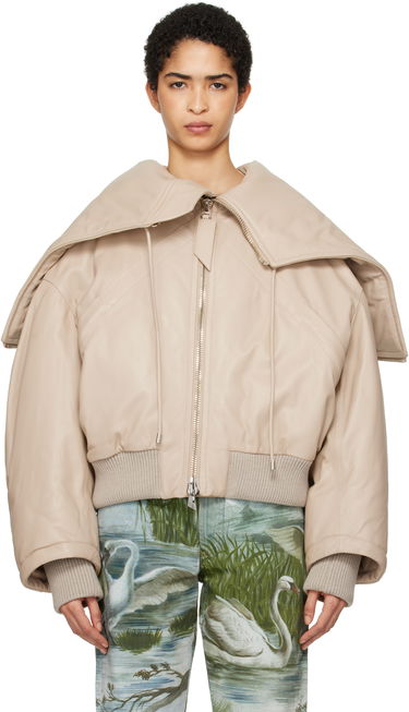 Bomber bunda The Attico The Attico Padded Leather Bomber Jacket Béžová | 250WCB00062 LBT128AA, 0