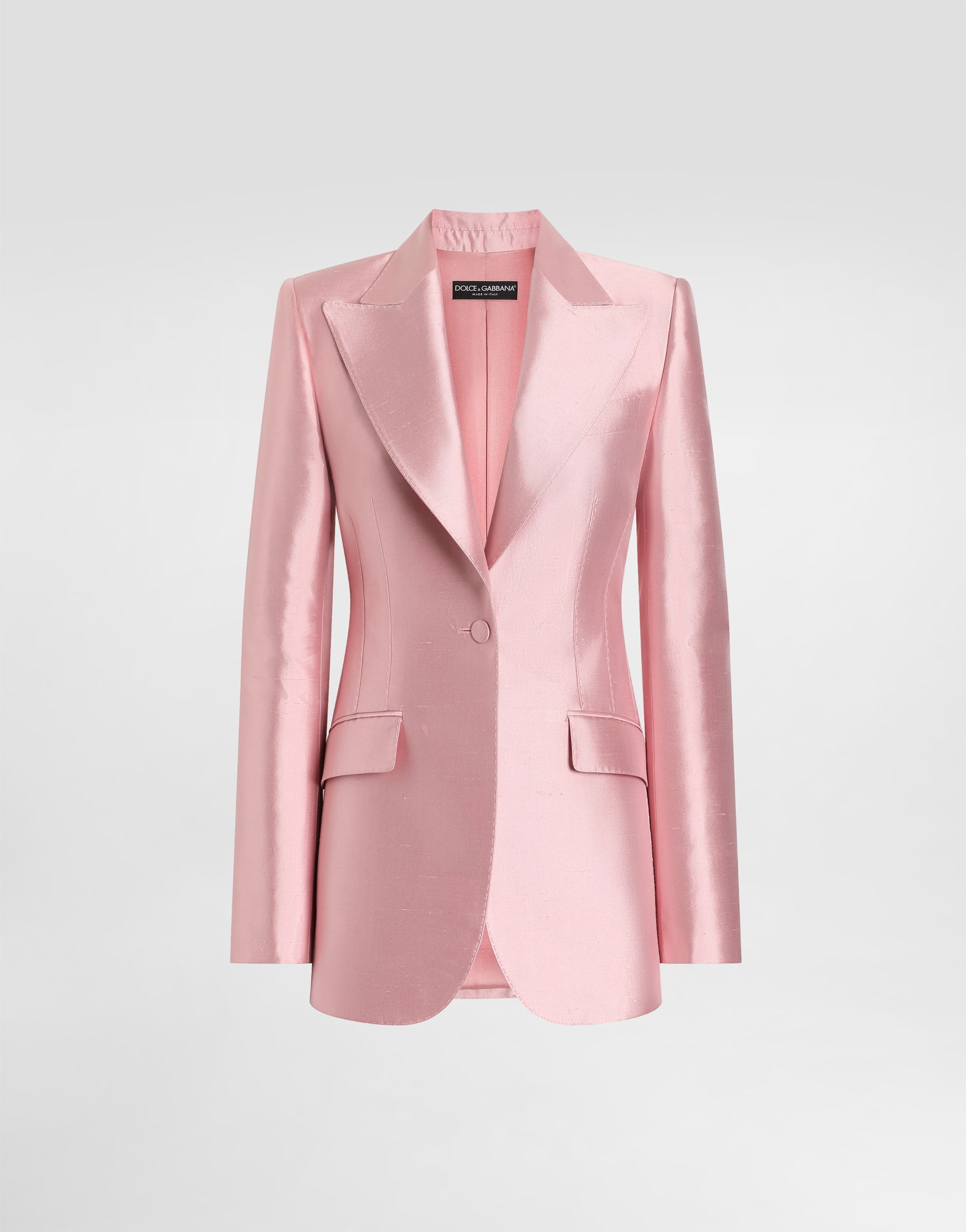 Bunda Dolce & Gabbana Dolce & Gabbana Women's Single-Breasted Silk Shantung Jacket Ružová | F29QGTFU1JKF1452, 0
