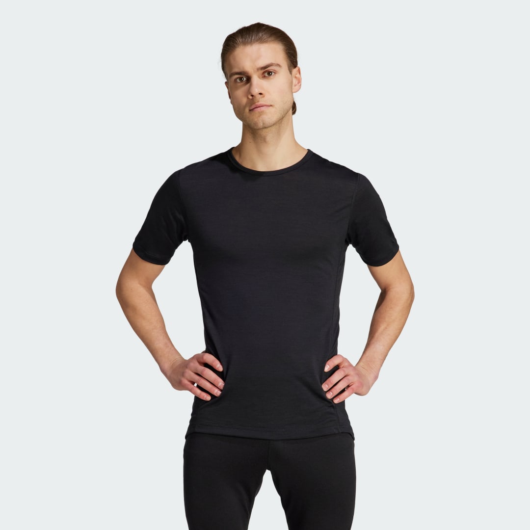 Tričko adidas Originals Xperior Merino 150 Baselayer T-Shirt Čierna | HZ8551, 1