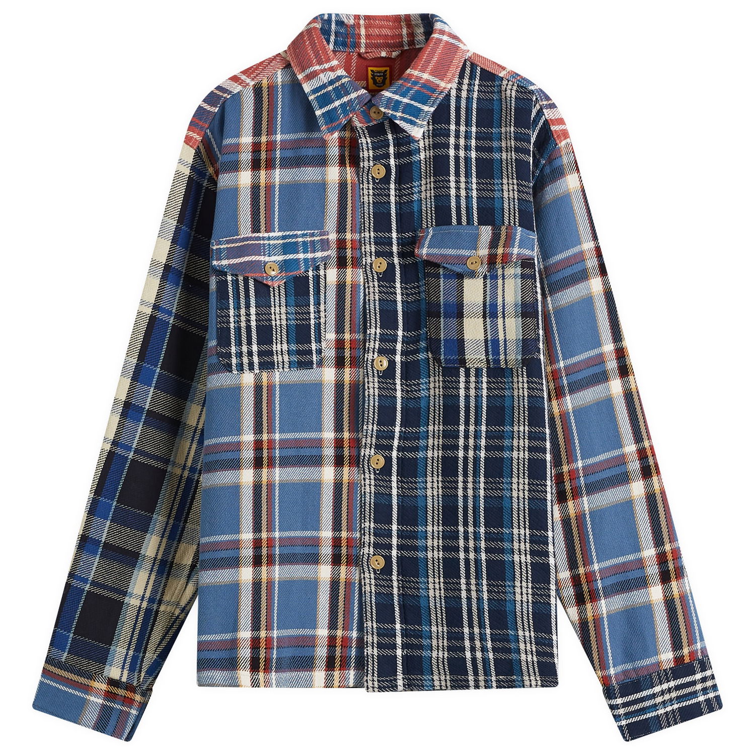 Košeľa Human Made Human Made Crazy Check Long Sleeve Shirt Modrá | HM28SH014-BL, 0