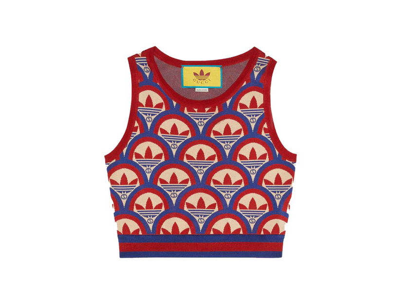 Sveter Gucci adidas x Jacquard Top Red/Blue Červená | 702871 XKCDO 6431