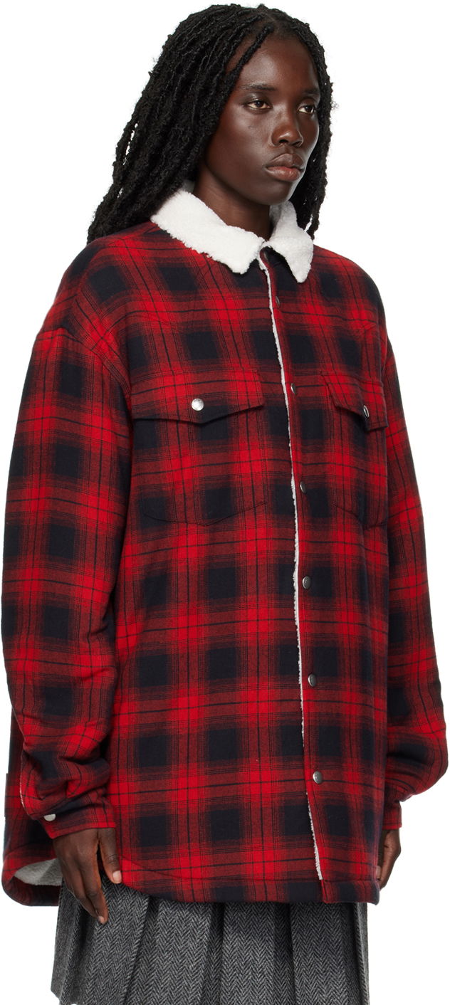 Košeľa We11done We11done Check Sherpa Collar Jacket Červená | WD-SH3-22-141-U-RD, 1