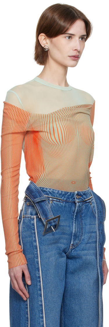 Tričko Jean Paul Gaultier Jean Paul Gaultier Draped Body Morphing Bodysuit Oranžová | 25/33-F-BD064-T578-4216, 1