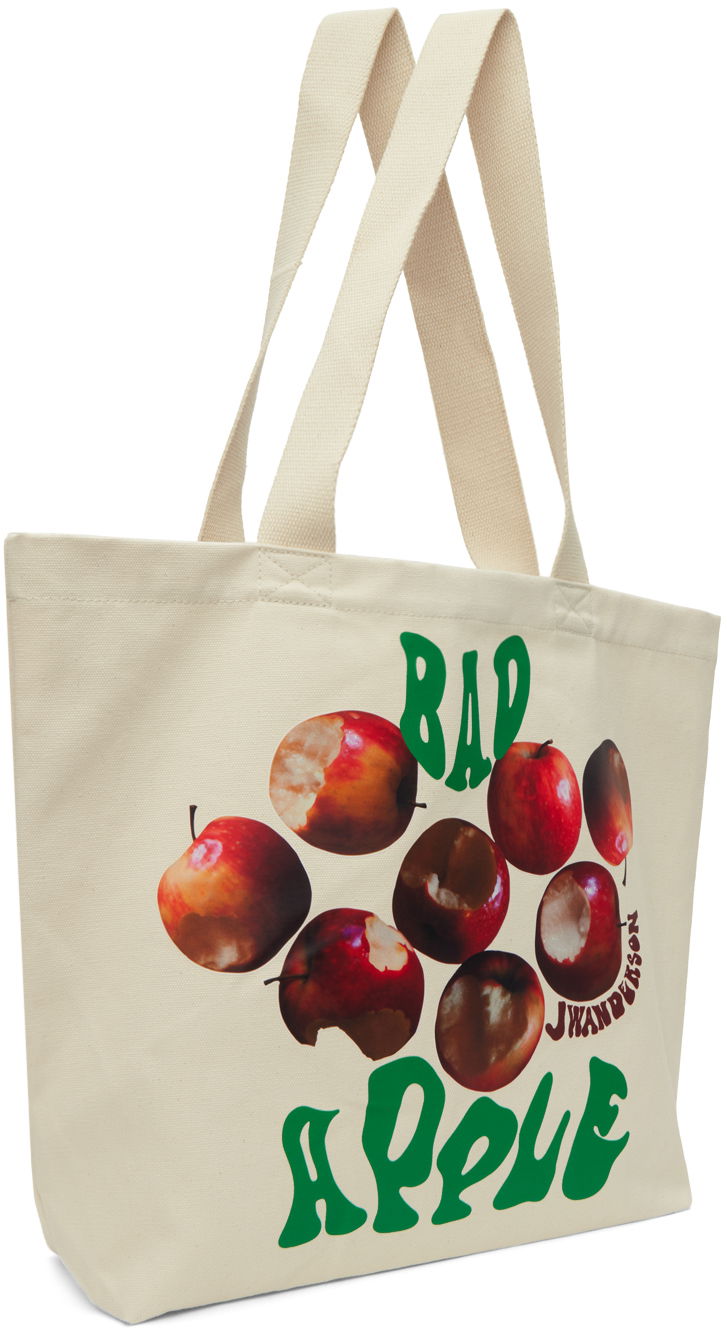 Tote bag JW Anderson JW Anderson Bad Apple Graphic Canvas Tote Bag Béžová | HB0498-FA0238, 1