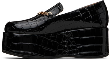 Starostlivosť o obuv GANNI GANNI Croco Butterfly Chain Platform Loafers Čierna | S2834, 2