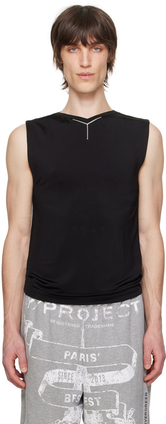 Black V-Neck Tank Top