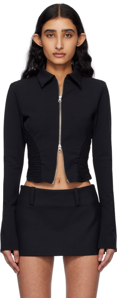 Bunda GUIZIO Guizio Apolline Smocked Cropped Jacket Čierna | S25707W015, 0