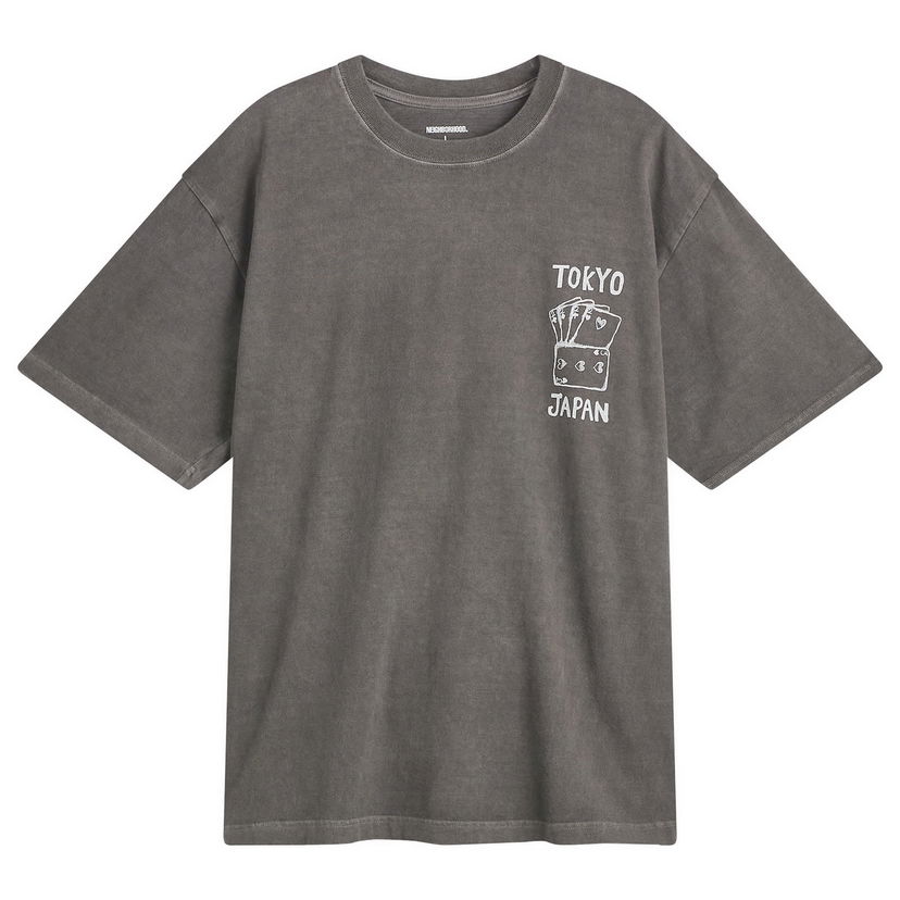 Tričko Neighborhood SS-14 Good Luck Tokyo Japan Graphic T-Shirt Šedá | 252PCNH-ST14-BLK