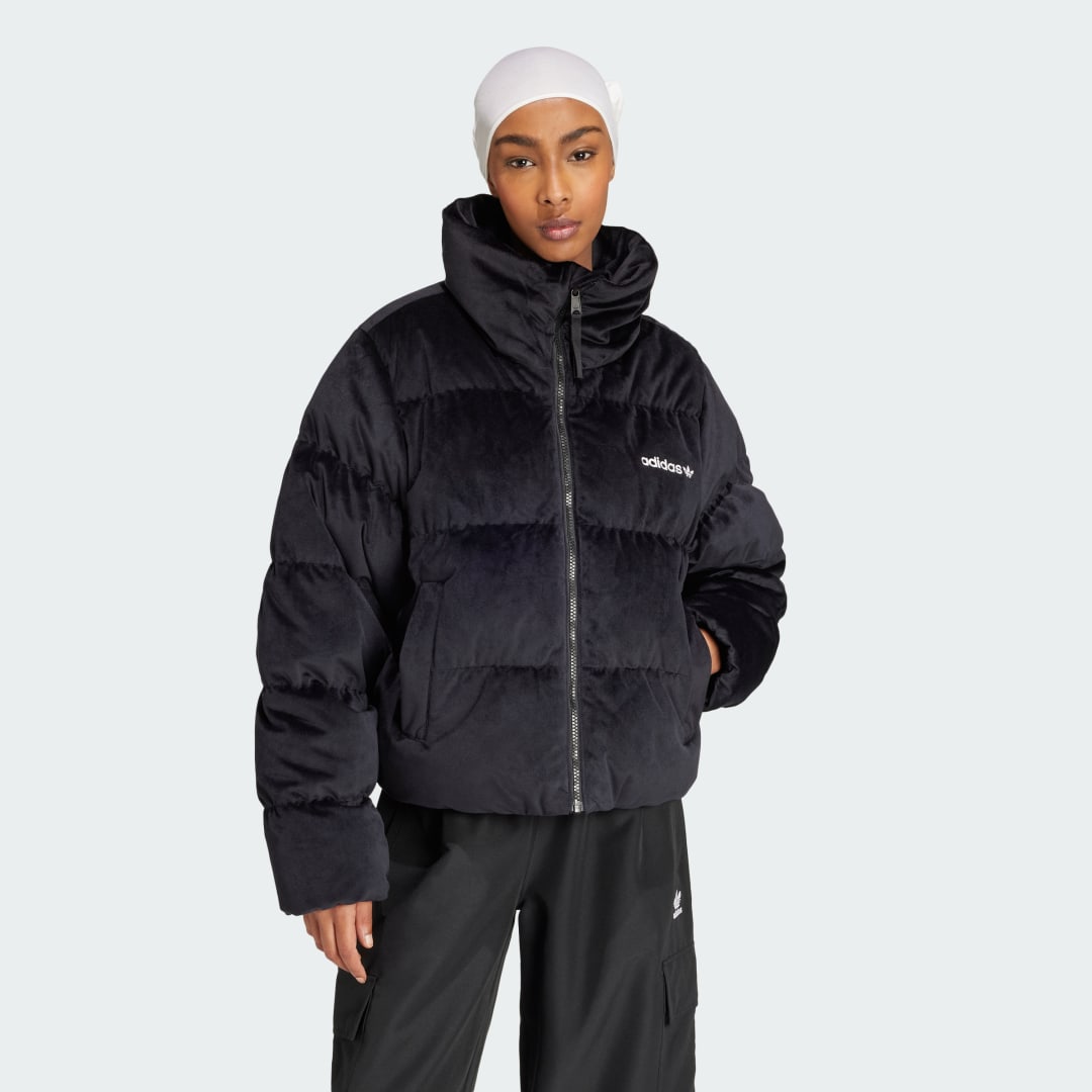 Prešívaná bunda adidas Performance Regen Velvet Down Puffer Čierna | IW8439, 0