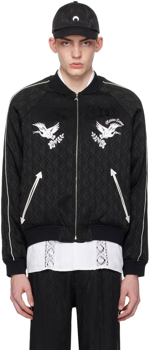 Bomber bunda Marine Serre Jacquard Viscose Bomber Jacket Čierna | MJA057 CWOV0023, 0