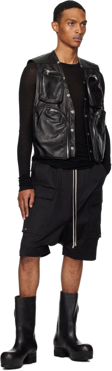 Vesta Rick Owens Rick Owens Concordians Cargo Leather Vest Čierna | RU02E1767 LBY, 3