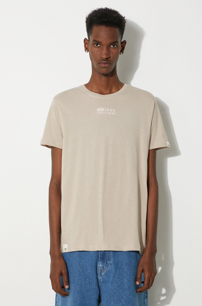 Tričko Alpha Industries T-Shirt With Print Béžová | 118529.627, 0