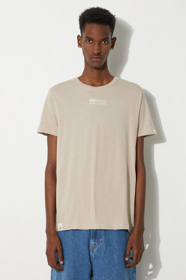 Tričko Alpha Industries T-Shirt With Print Béžová | 118529.627, 0