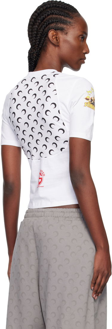 Tričko Marine Serre Regenerated Graphic Jersey Baby Fit T-Shirt with Crimson Classic and Moon Print Biela | WTT001BUJER0003, 2